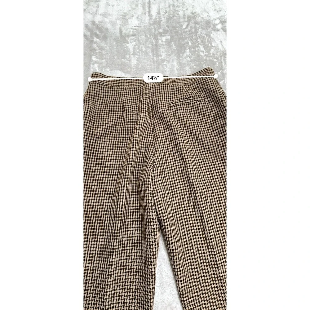 Banno Pants Trousers Womens Size 4 Brown Houndstooth Preppy Dark Academia Preppy